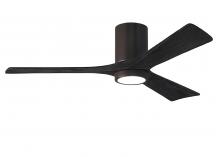 Matthews Fan Company IR3HLK-TB-BK-52 - Irene-3HLK three-blade flush mount paddle fan in Textured Bronze finish with 52” solid matte bla