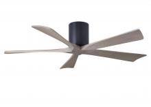 Matthews Fan Company IR5H-BK-GA-52 - Irene-5H three-blade flush mount paddle fan in Matte Black finish with 52” Gray Ash tone blades.