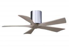 Matthews Fan Company IR5H-CR-GA-42 - Irene-5H three-blade flush mount paddle fan in Polished Chrome finish with 42” Gray Ash  tone bl