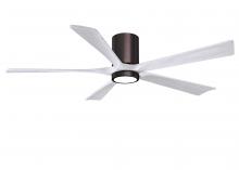 Matthews Fan Company IR5HLK-BB-MWH-60 - IR5HLK five-blade flush mount paddle fan in Brushed Bronze finish with 60” solid matte white woo