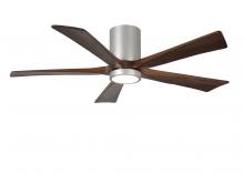 Matthews Fan Company IR5HLK-BN-WA-52 - IR5HLK five-blade flush mount paddle fan in Brushed Nickel finish with 52” solid walnut tone bla