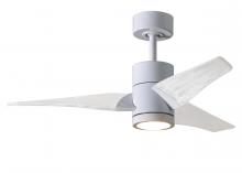 Matthews Fan Company SJ-WH-MWH-42 - Super Janet three-blade ceiling fan in Gloss White finish with 42” solid matte white wood blades