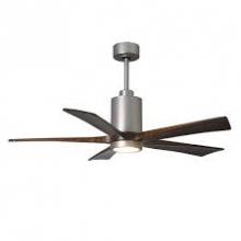 Matthews Fan Company PA5-BN-WA-52 - Patricia-5 five-blade ceiling fan in Brushed Nickel finish with 52” solid walnut tone blades and