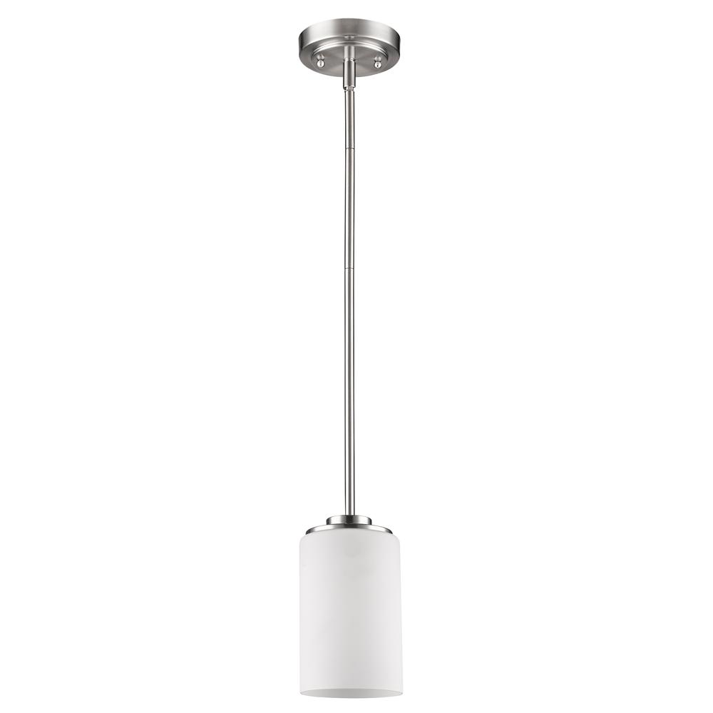 Addison Indoor 1-Light Mini Pendant W/Glass Shade In Satin Nickel