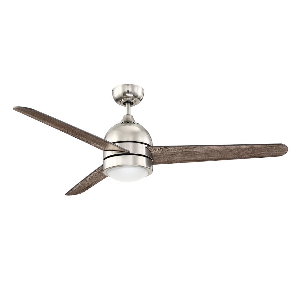 ZIG 52 in. LED Satin Nickel Ceiling Fan