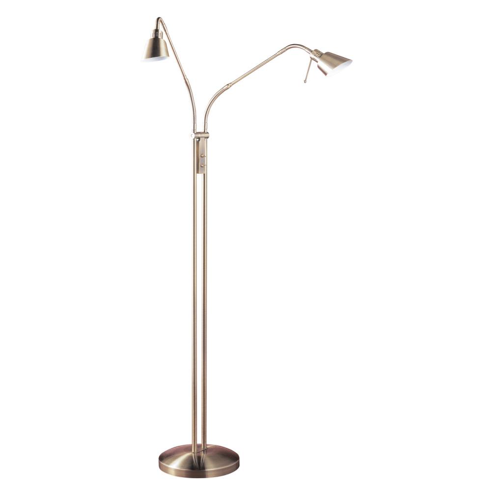 OSLO TWINS Antique Brass Floor Lamp