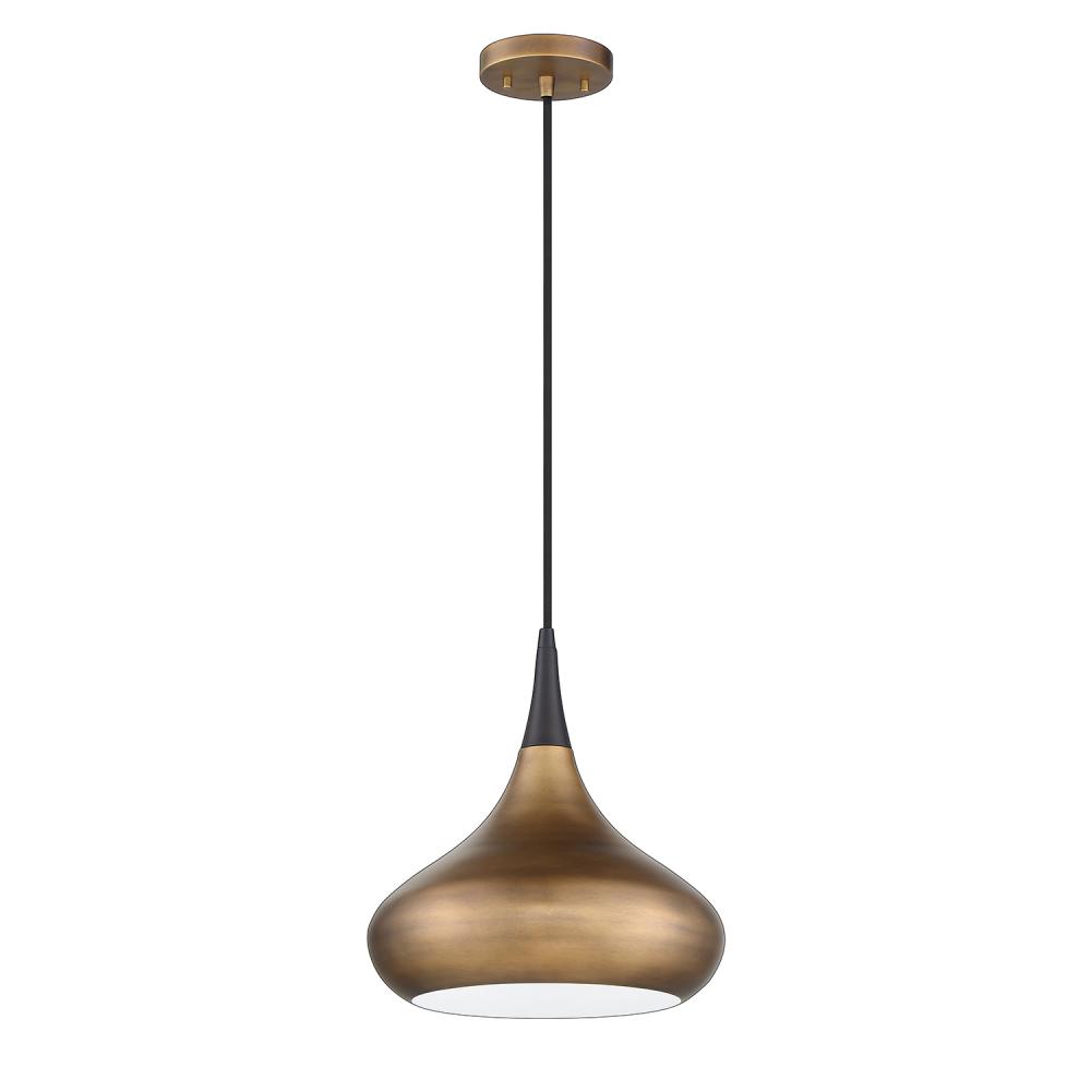 MEDINA 1-Light Brass & Black Pendant