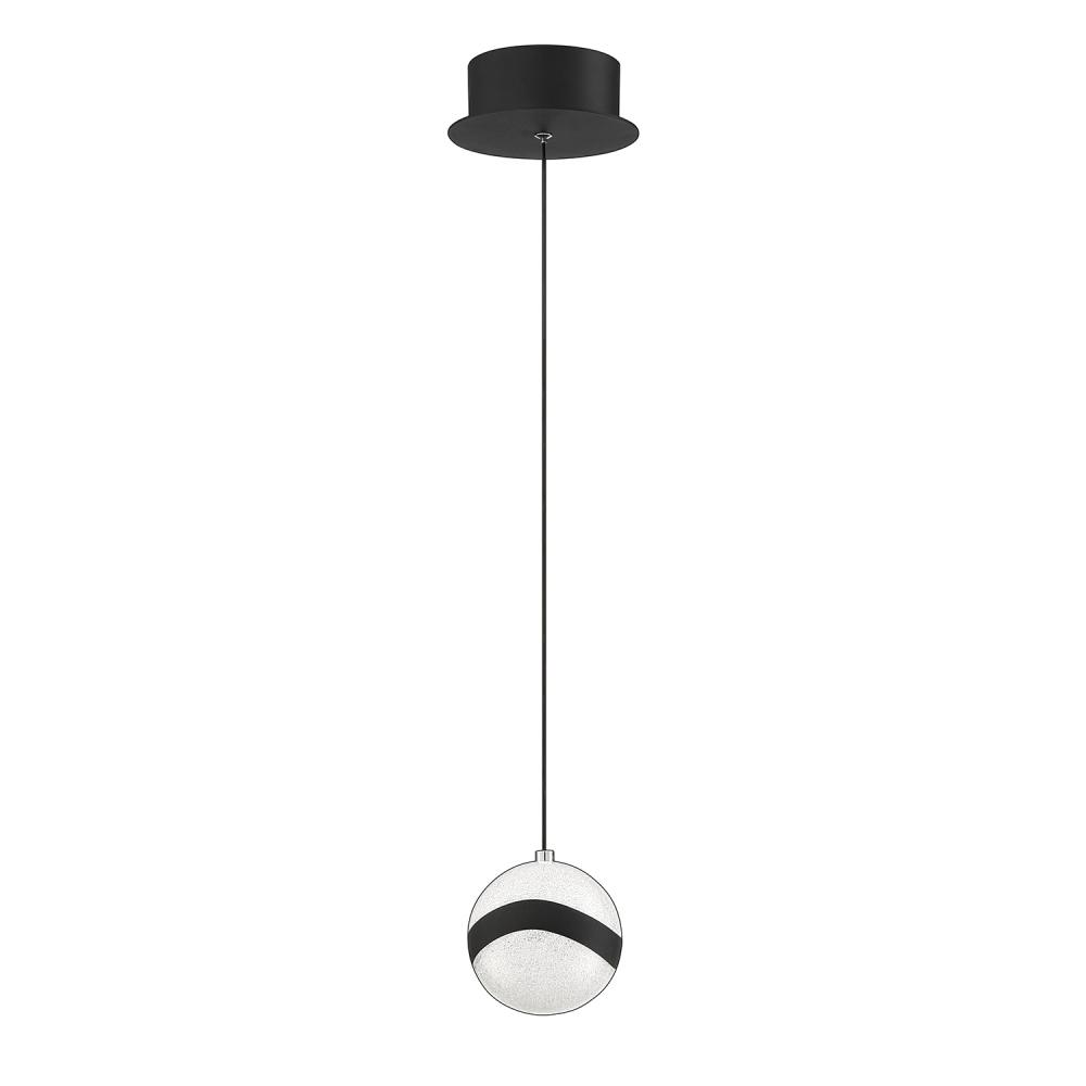 MYSTYKE 4.75 in. 1-Light Black LED Pendant