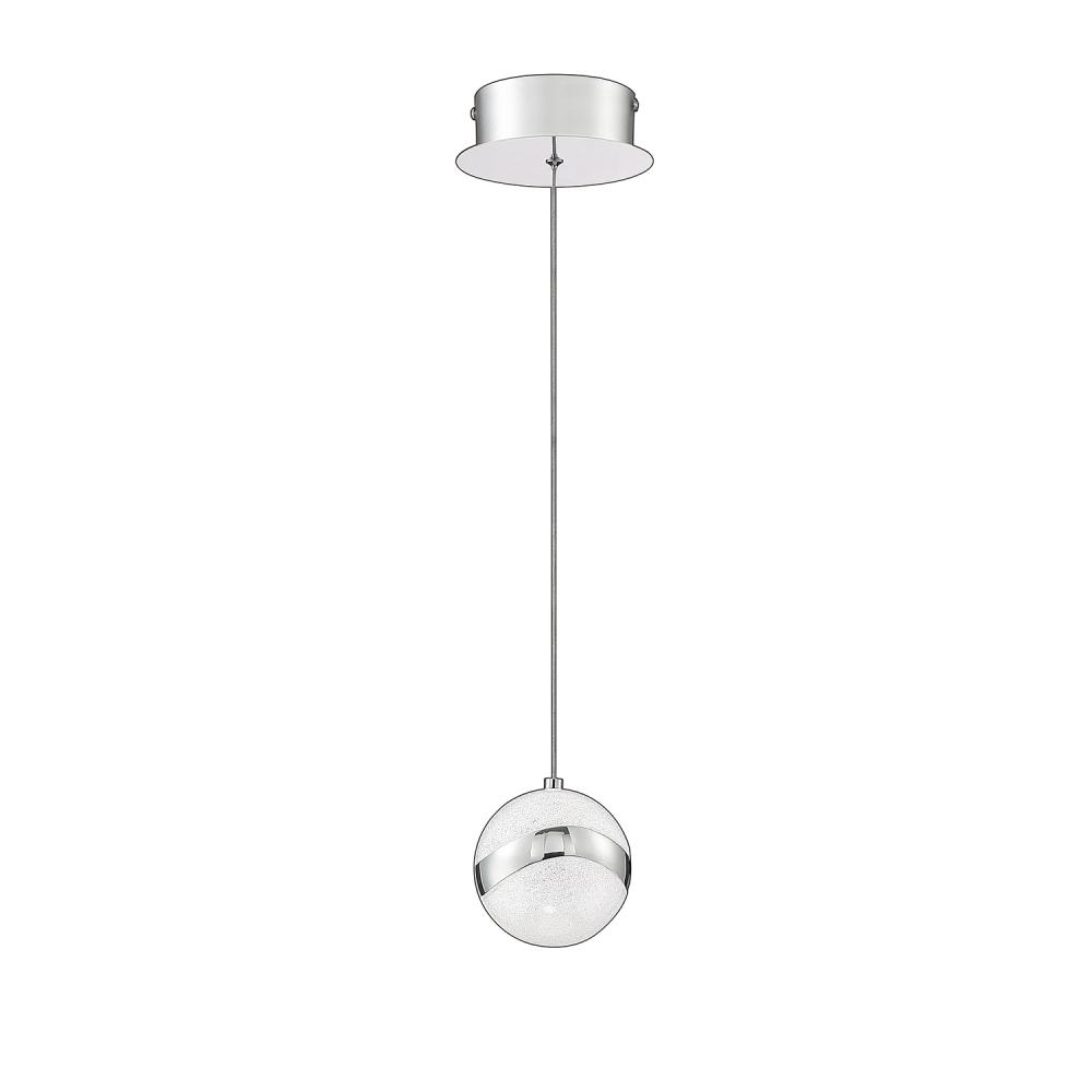 MYSTYKE 4.75 in. 1-Light Chrome LED Pendant