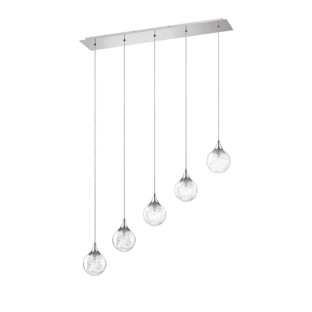 FYBRA series 5-Light Chrome Pendant Bar