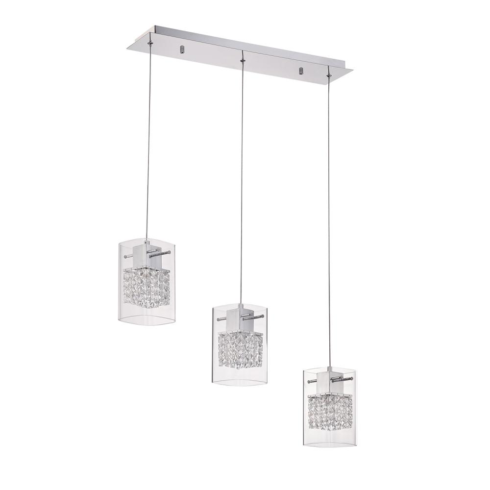 Politan series 3-Light Chrome Pendant Bar