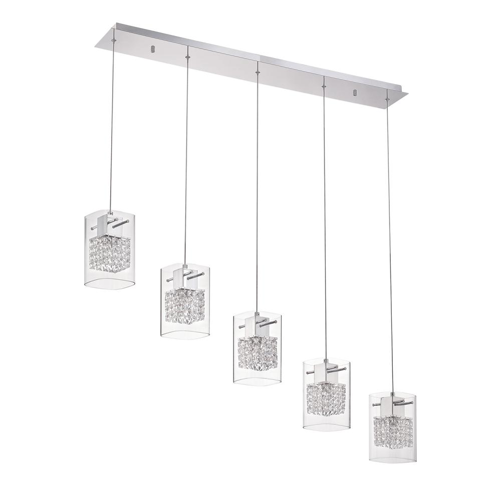 Politan series 5-Light Chrome Pendant Bar