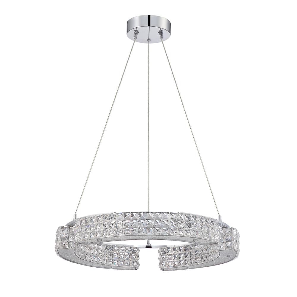 CARINA series 9 Light 23 in. Optic Crystal Pendant in a Chrome finish