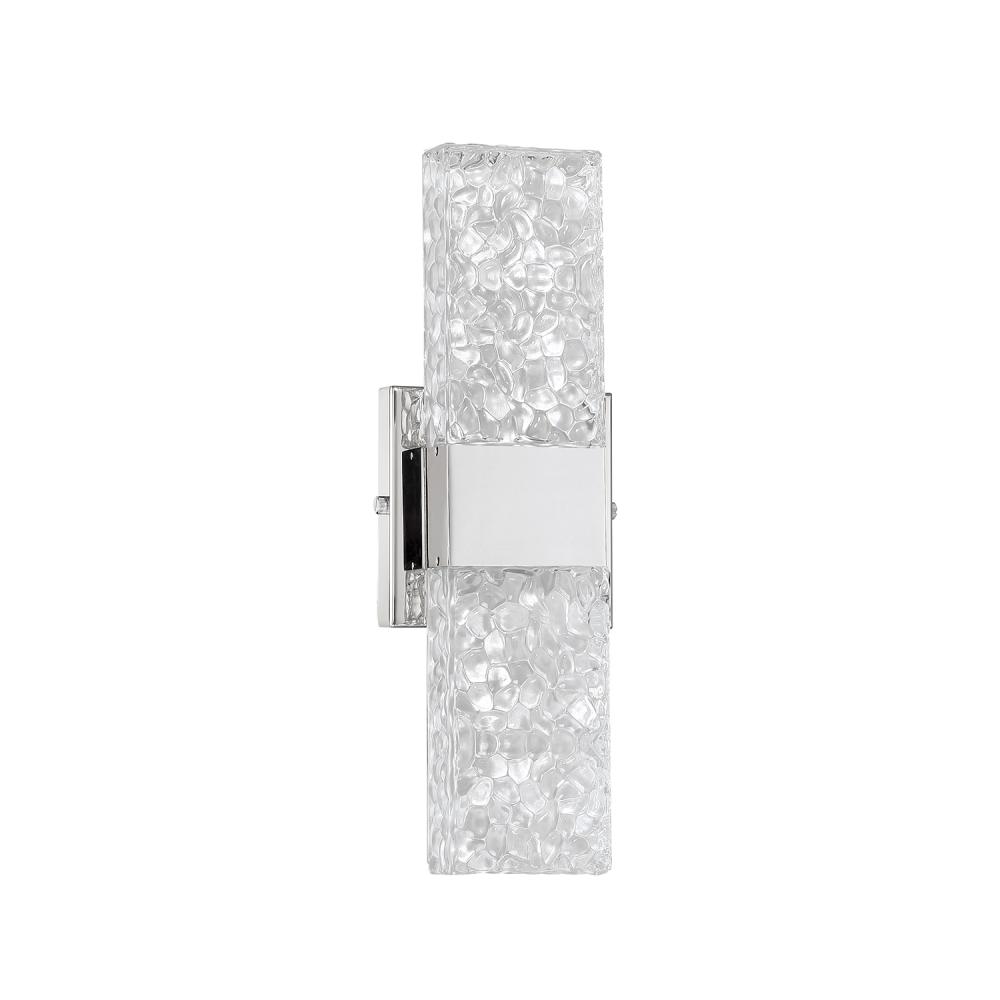 GLACIER 2-Light-LED Chrome Vanity Light with Glass style #2