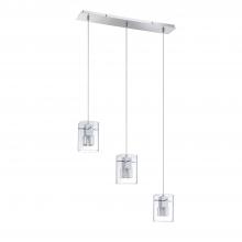 Kendal PF44-3LBR-CH - METRO series 3-Light Chrome Pendant Bar