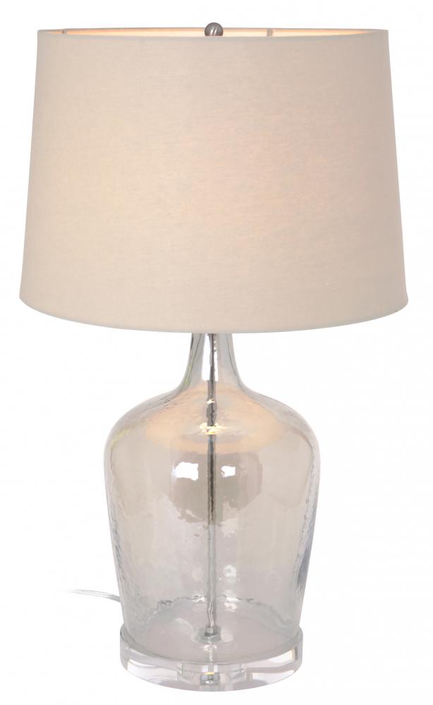 One Light Metallic Champagne Glass. metal Parts:satin Nickel Table Lamp