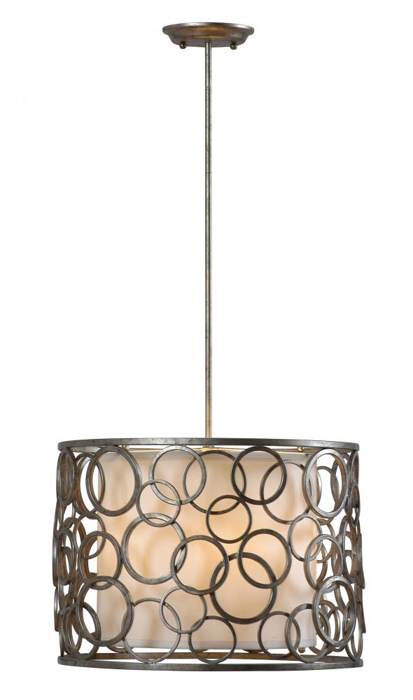 Three Light Satin Champange Multi Light Pendant