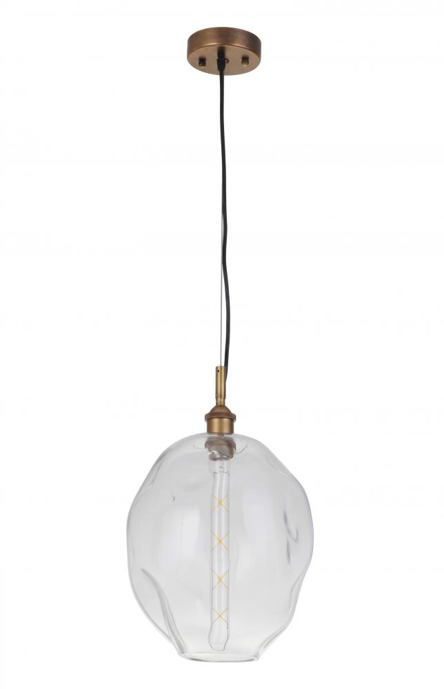 Ellarie 1 Light Pendant - Antique Brass