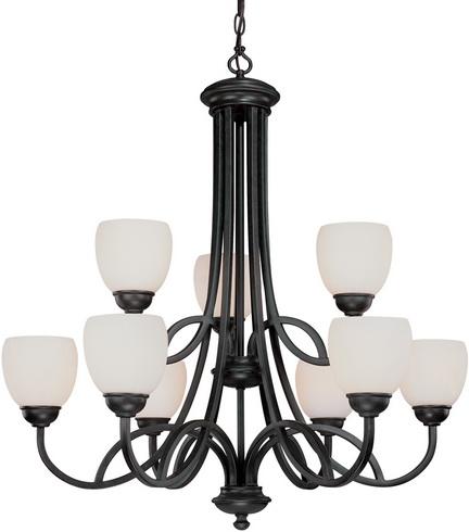 Nine Light Olde World Iron Up Chandelier