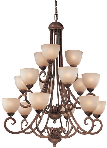 Fifteen Light Peruvian Up Chandelier