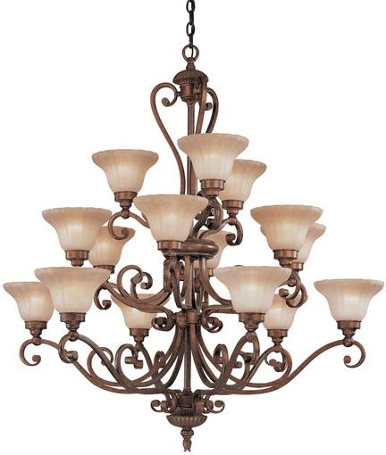 Fifteen Light Peruvian Up Chandelier