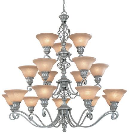 Eighteen Light Satin Nickel Up Chandelier