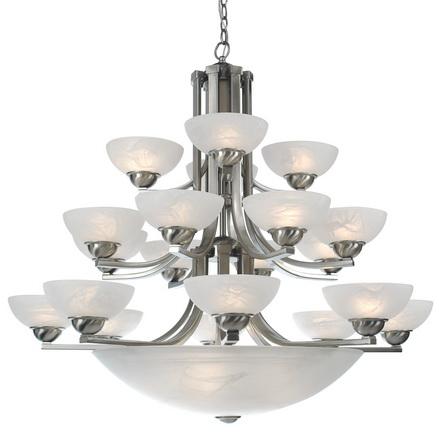 Twenty Five Light Satin Nickel Up Chandelier