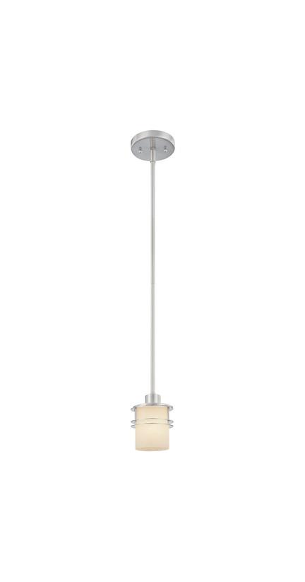 One Light Satin Nickel Down Mini Pendant