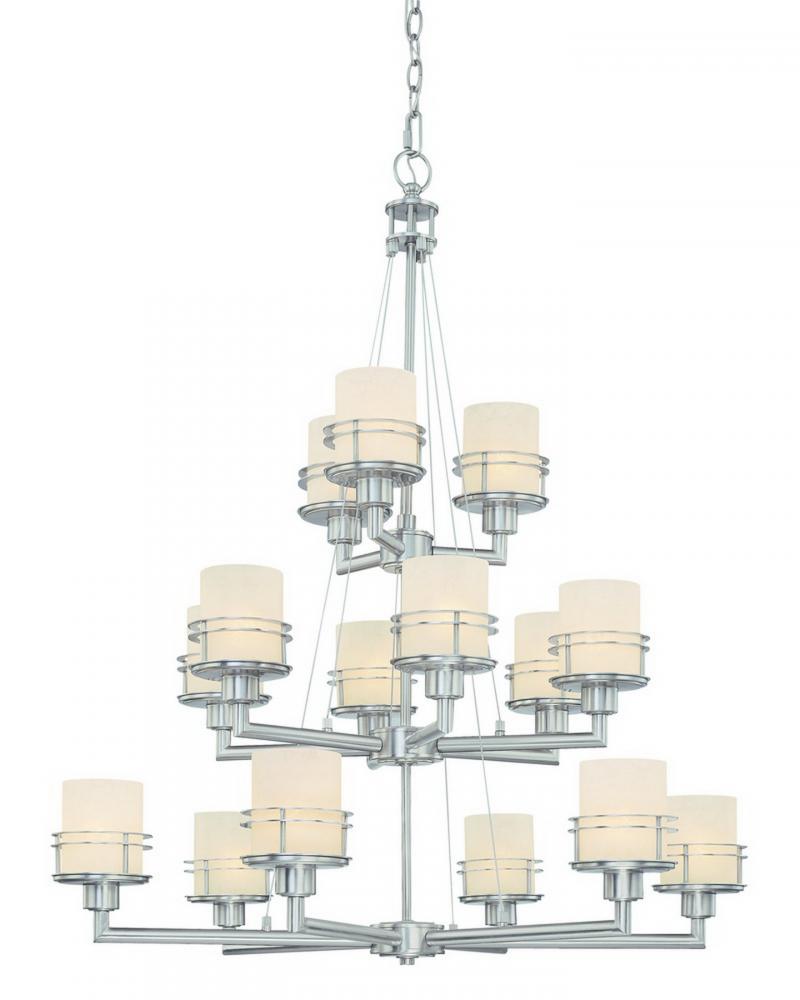 Fifteen Light Satin Nickel Up Chandelier