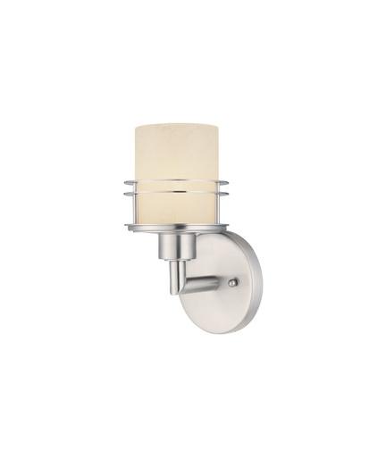 One Light Satin Nickel Wall Light