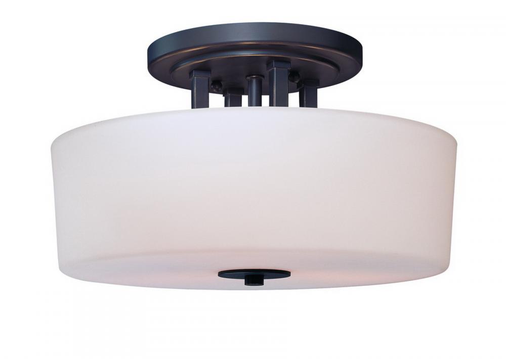 Three Light Bolivian Drum Shade Semi-Flush Mount