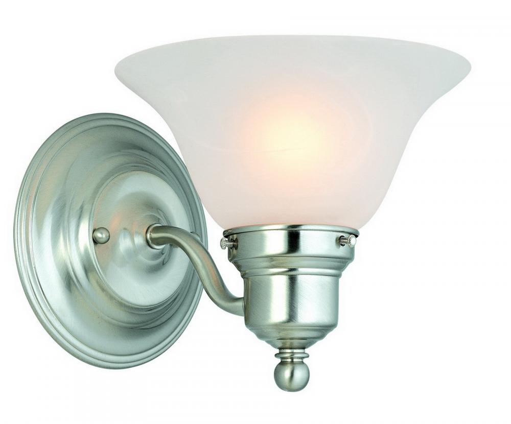 One Light Satin Nickel Wall Light