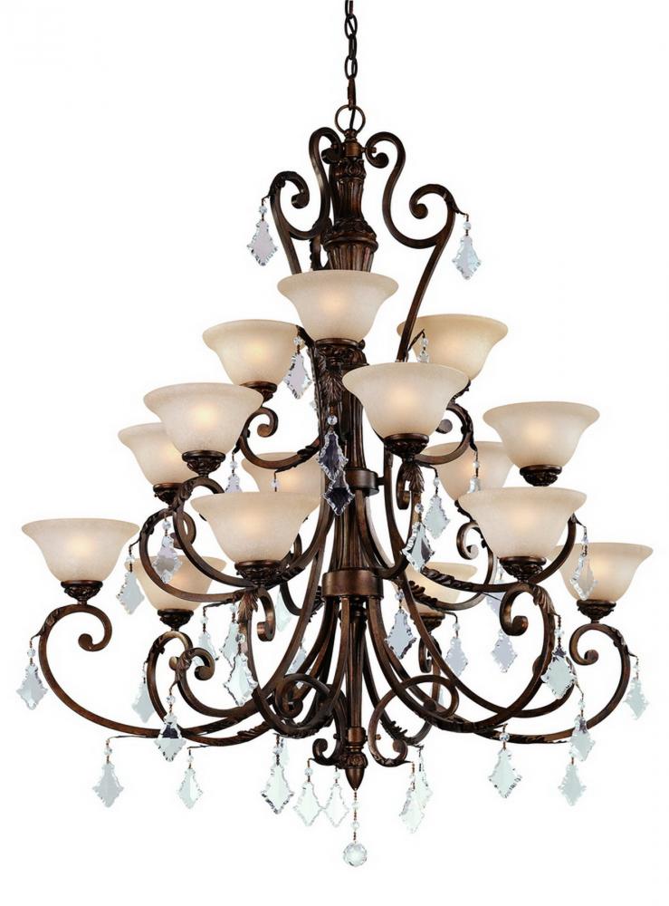 Fifteen Light Sienna Up Chandelier