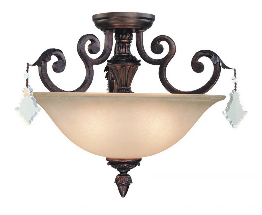 Two Light Sienna Bowl Semi-Flush Mount