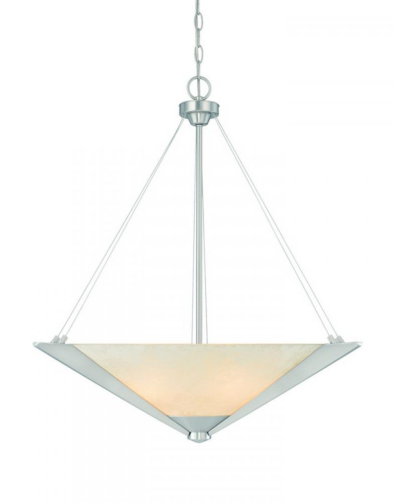 Four Light Satin Nickel Up Pendant