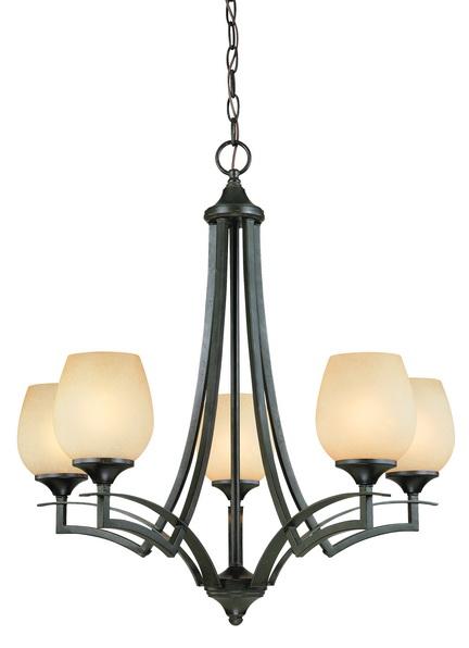 Five Light Olde World Iron Up Chandelier