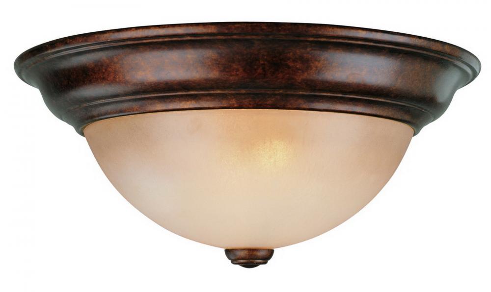 Two Light Peruvian Bowl Flush Mount