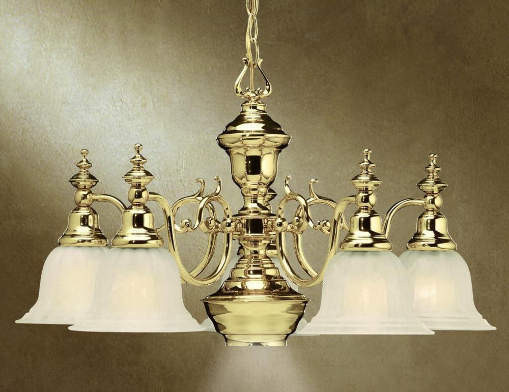 Solid Pol. Brass Down Chandelier