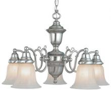 Dolan Designs 122-09 - Five Light Satin Nickel Down Chandelier