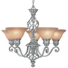 Dolan Designs 1960-09 - Five Light Satin Nickel Up Chandelier