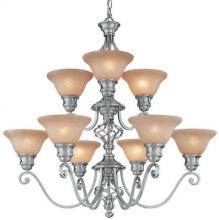 Dolan Designs 1962-09 - Nine Light Satin Nickel Up Chandelier