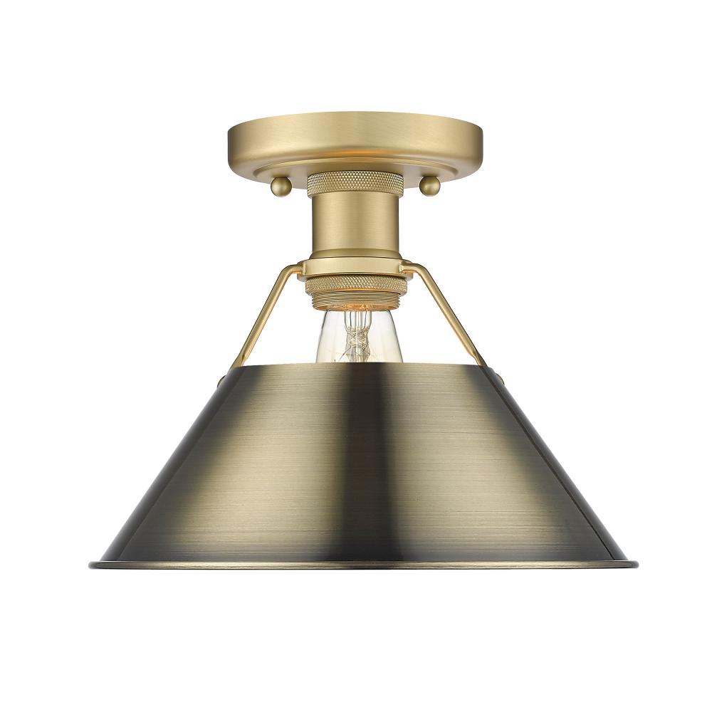 Orwell 1-Light Flush Mount in Brushed Champagne Bronze with Aged Brass