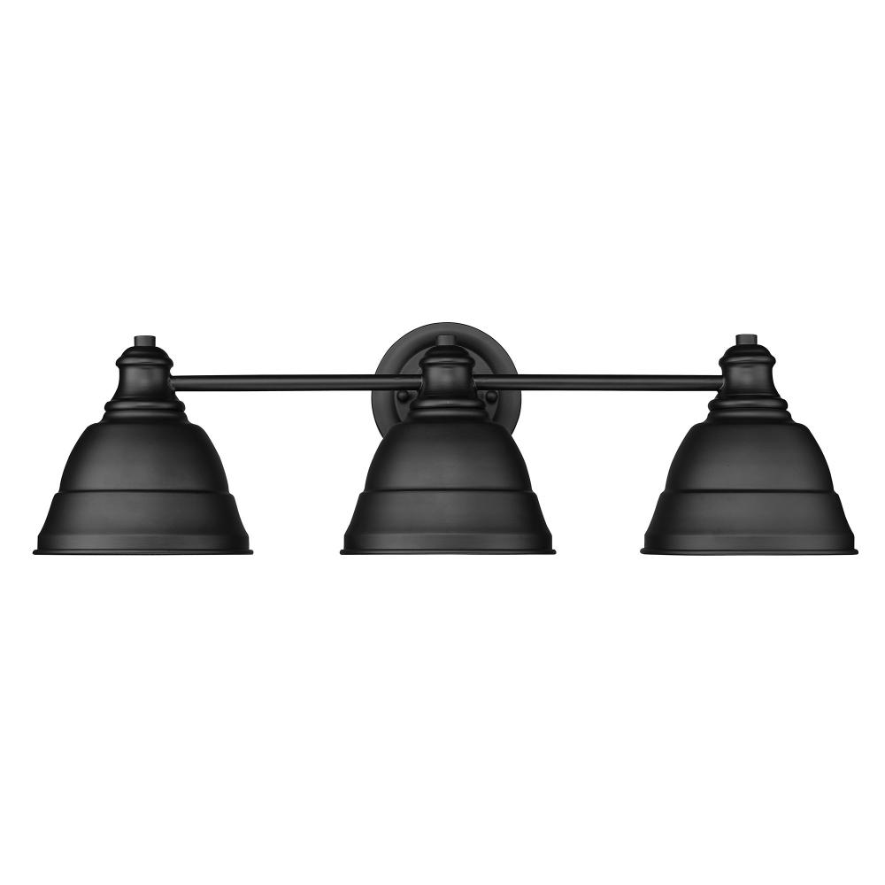 Rebel 3 Light Bath Vanity in Matte Black