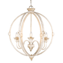 Golden 0892-6 AI - Jules 6-Light Chandelier in Antique Ivory