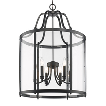 Golden 1157-6P BLK - Payton 6-Light Pendant in Matte Black with Clear Glass