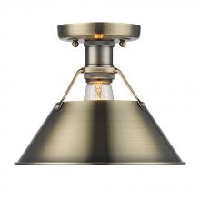 Golden 3306-FM AB-AB - Orwell 1-Light Flush Mount in Aged Brass