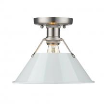 Golden 3306-FM PW-DB - Orwell PW Flush Mount in Pewter with Dusky Blue shade