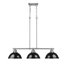 Golden 3602-3LP PW-BK - 3 Light Linear Pendant