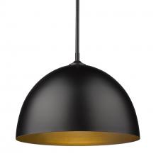 Golden 6956-L BLK-BLK - Zoey Large Pendant in Matte Black with Matte Black Shade