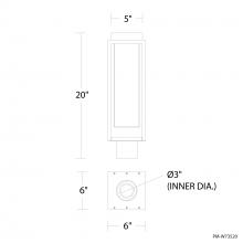 Modern Forms US Online PM-W73520-BK - Framed Outdoor Post Light